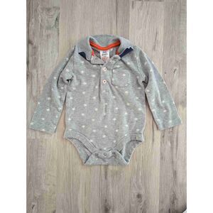 3/$20 Boden Boys Collared Long Sleeve Onesie Stars Size 3-6M (k6)